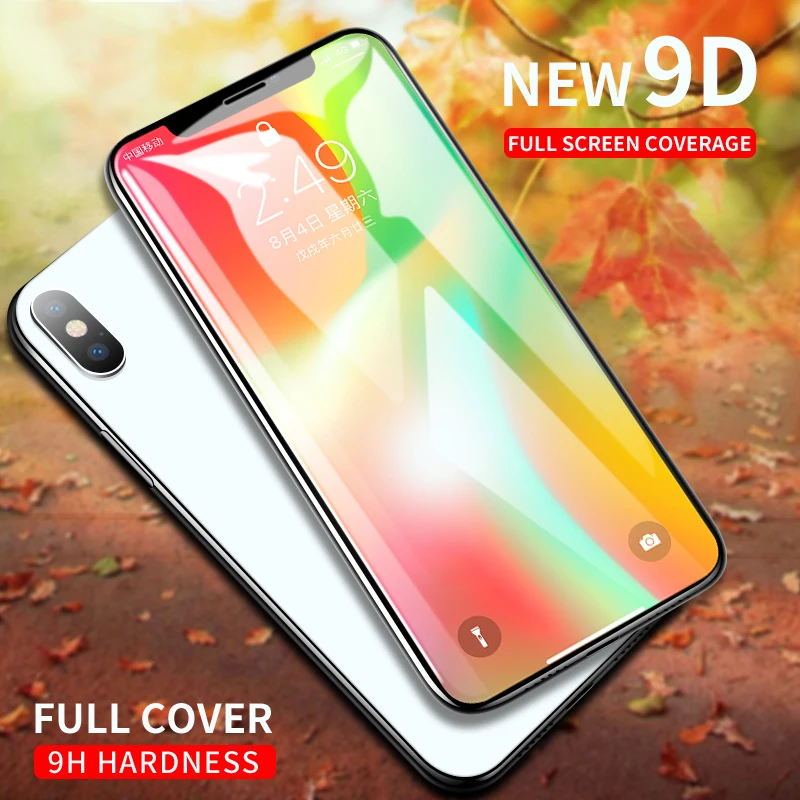 9D закаленное стекло для iPhone8 6 S 7 plus X на iphone7 8 R XS MAX защита экрана iPhone7 s Защита XR |