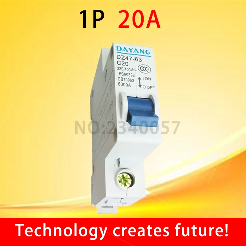 DZ47-63 C20 1 полюс 21 DIN Rail MCB миниатюрный автоматический выключатель 20A 400V AC |