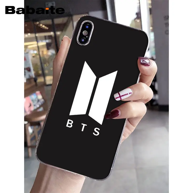 Babaite EXO kpop Сердце черный белый рисунок ТПУ Прозрачный чехол для телефона чехол для iPhone 5 5Sx 6 7 7plus 8 8Plus X XS MAX XR - Цвет: A7