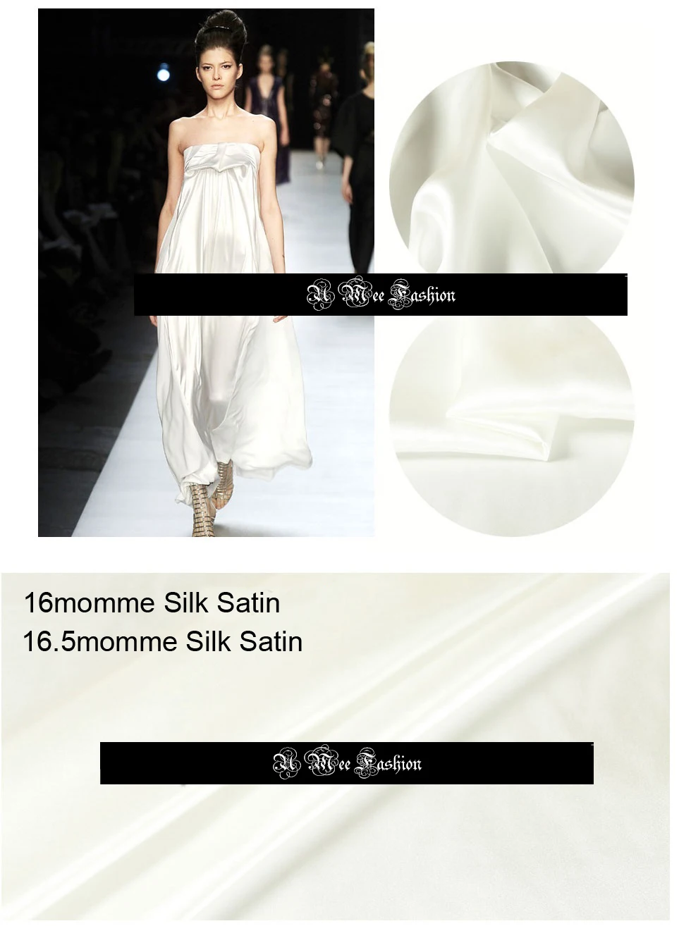 CNUM Natural Silk White/ Satin Stretch Habotai CDC/ Fabric/ Width: 114cm 140cm 160cm 240cm /by meter | Дом и сад
