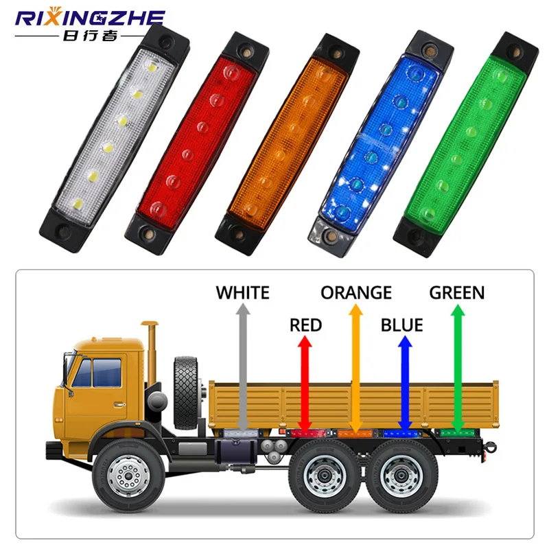 RXZ 12В/24В 6SMD светодиодные автомобильные Внешние огни авто Автобус Грузовик