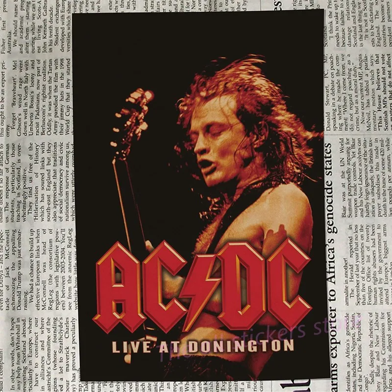 Плакат acdc. Австралийская/рок-группа ACDC/Malcolm/Angus. Крафт-бумага ВИНТАЖНЫЙ ПЛАКАТ винтажная Наклейка на стену/6001 - Цвет: 1