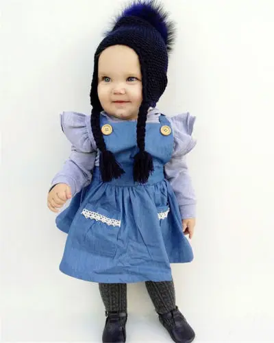 Джинсовое платье для маленьких девочек осень 2017 брендовые Детские платья одежда