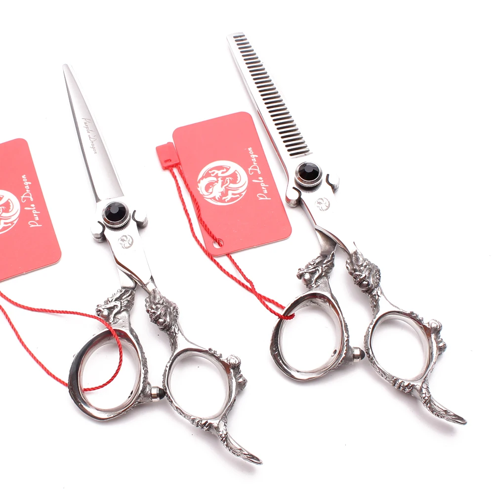 Z9007 5.5&quot 16cm 440C Purple Dragon Black Stone Hairdressing Scissors Cutting Thinning Shears Professional Hair | Красота и