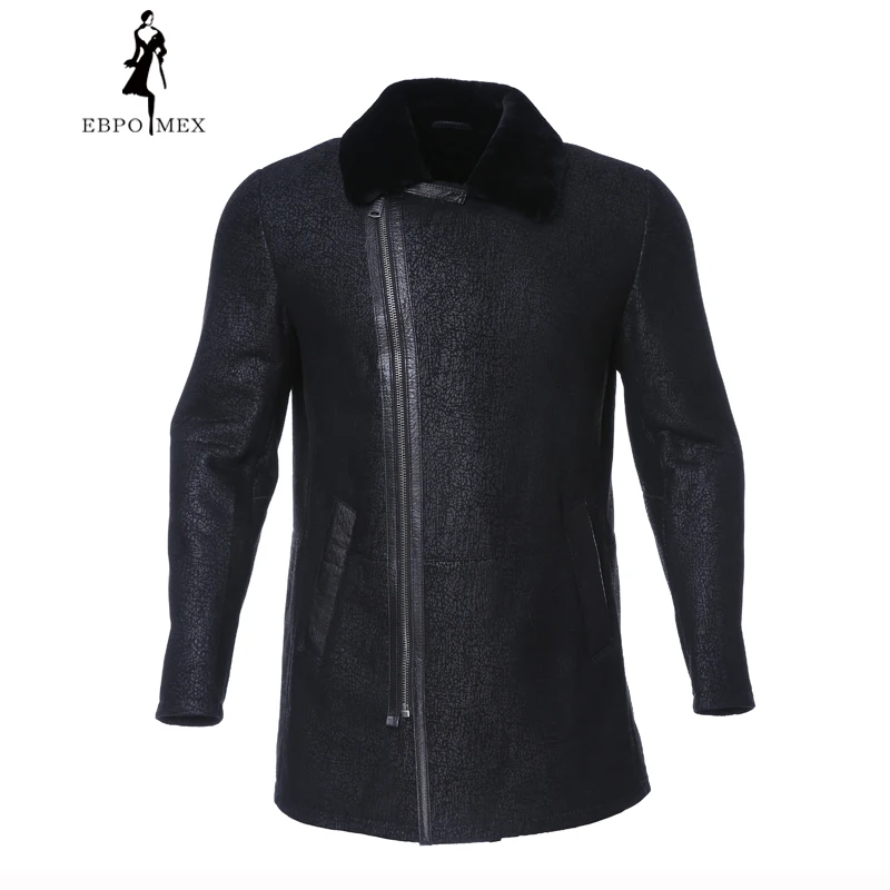 2017 г. модные меховые пальто мужские зимние тепло Дубленки короткий отрезок на