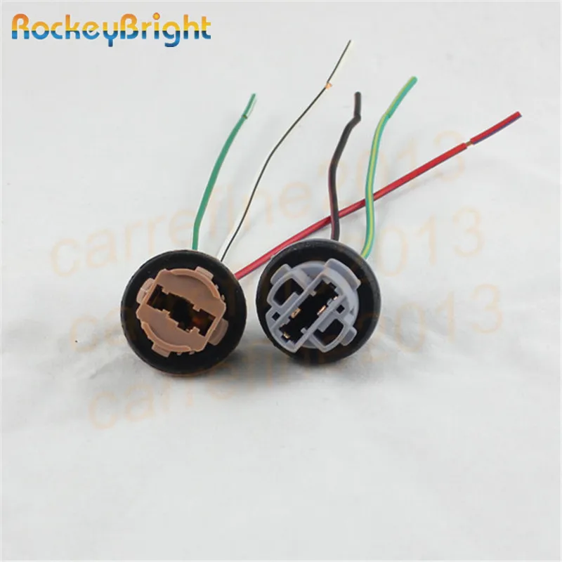 Rockeybright 7440 7443 автомобильная лампа кабель 7443 лампа W21/5 Вт светодиодный разъем 7440 W21W розетка Поворотный Светильник СВЕТОДИОДНЫЙ T20 держатель лампы разъем