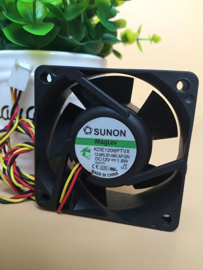 Оригинальный трехпроводной охлаждающий вентилятор SUNON KDE1206PTVX 6025 DC 12V1.8W 60*60*25