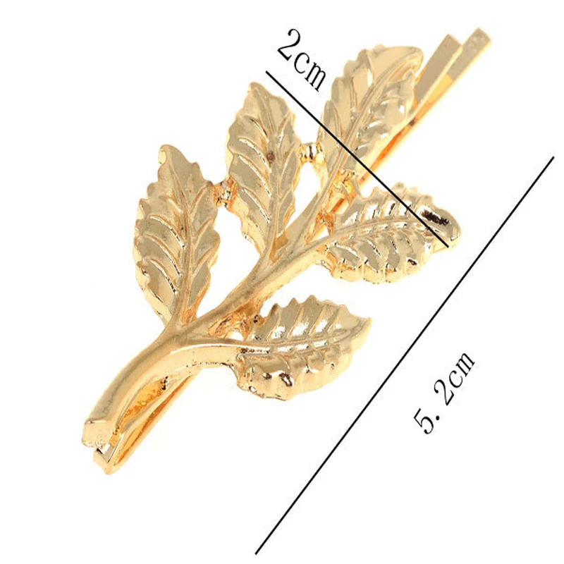 6 шт./лот Свадебные металлические заколки для волос с золотыми листьями и