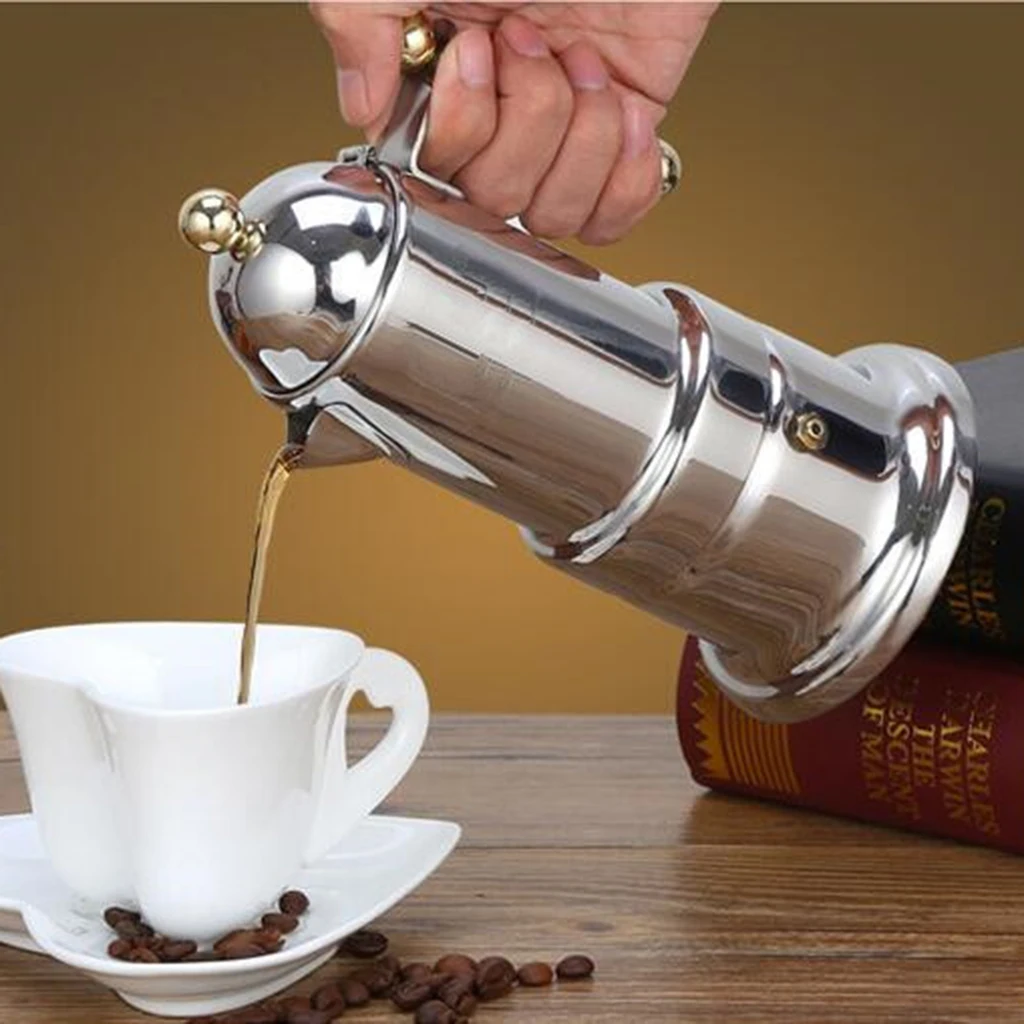 Italian Espresso Maker Thicken Stainless Steel Moka Pot Percolator Latte Coffee | Дом и сад