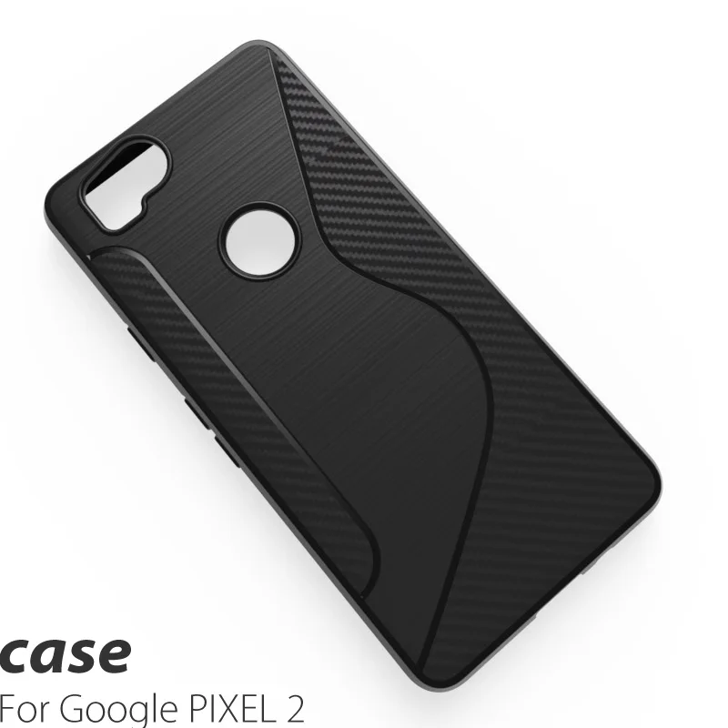 Черный противоударный нескользящий чехол из ТПУ с S-образной линией для google pixel