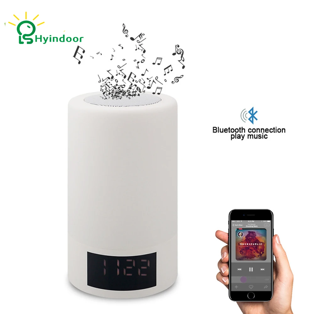Hyindoor цилиндрическая сигнализация ночник Bluetooth динамик/LED беспроводной Динамик