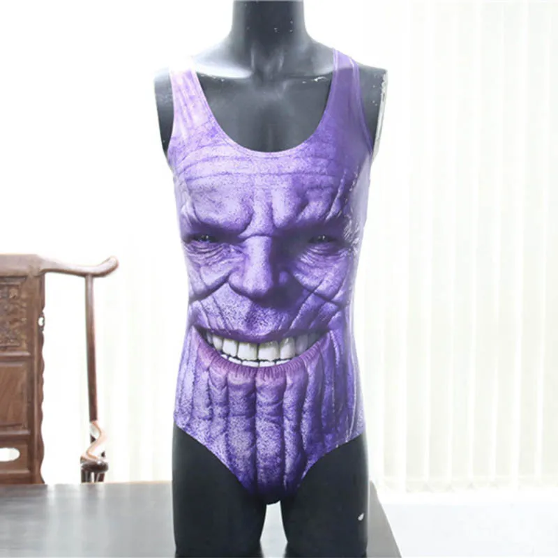 Endgame 4 Thanos косплей костюм Цельный купальник женский сексуальный летний купальник женский мужской комбинезон из лайкры мужской