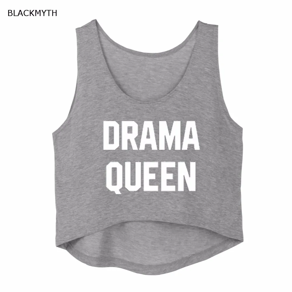 Blackmyth Фитнес белый Повседневное Для женщин Безрукавки для Drama Queen с буквенным