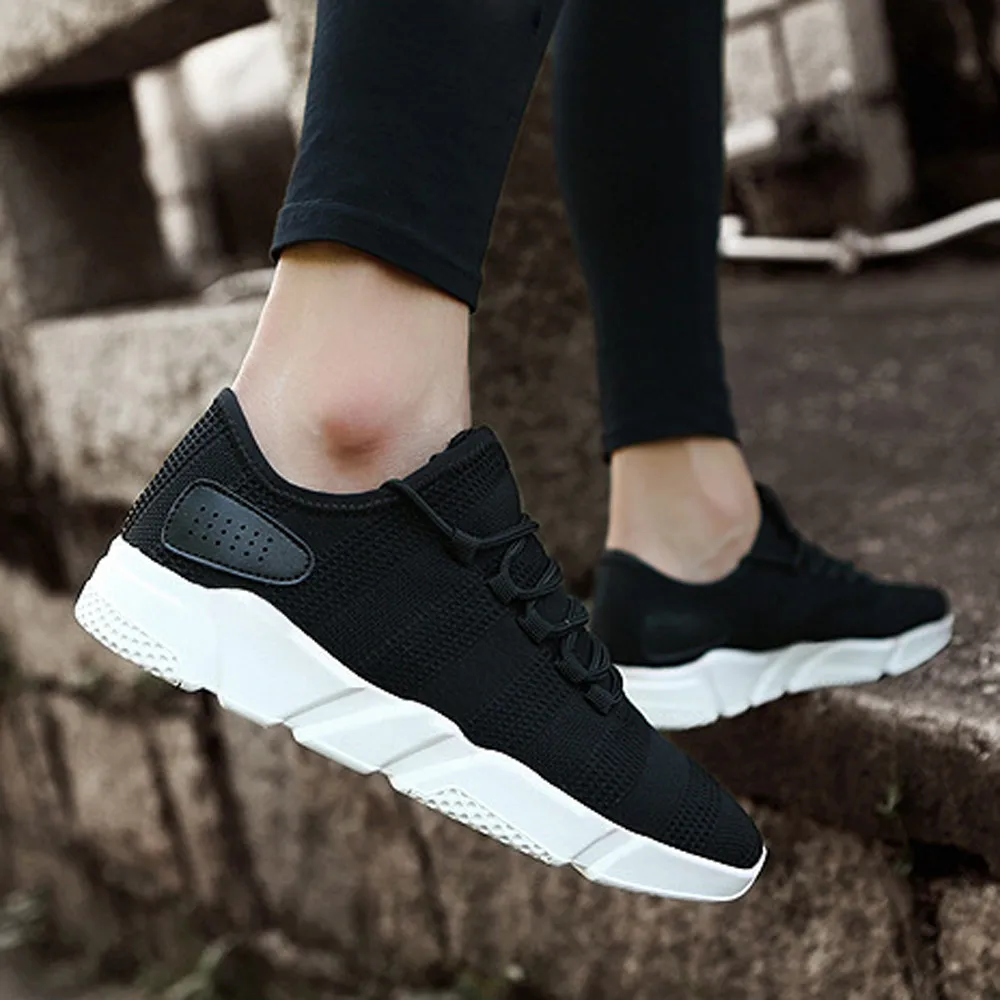 Мужская дышащая обувь YOUYEDIAN однотонная в полоску с перекрестной шнуровкой