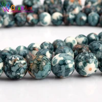 olingart 6mm8mm10mm mix 30pcslot round natural pattern glaze dyeing multicolor stone loose beads diy bracelet jewelry making
