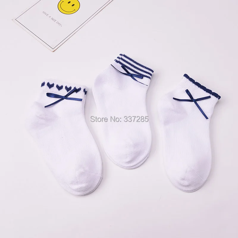 

5pairs/lot Spring,Autumn Kids baby girls Cotton socks lovely blue bow-knot Princess Style socks love cute child fashion socks