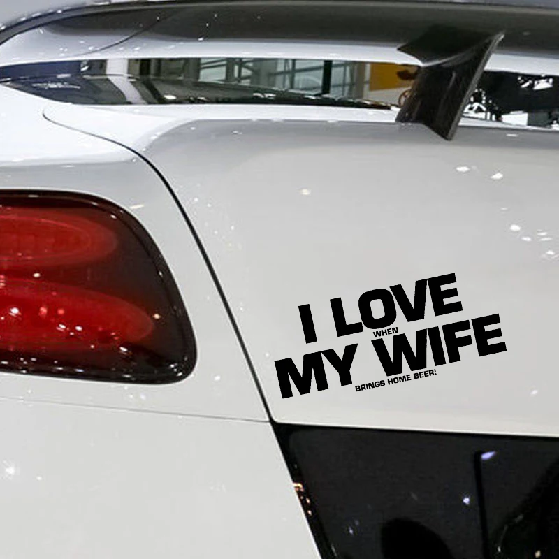 Наклейка с надписью I Love My Woman забавное пиво пещера алкоголь бар автомобиль
