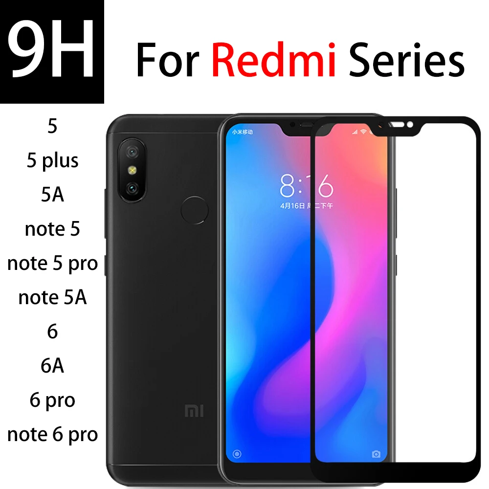 9H протектор экрана 360 Полный для xiaomi redmi 6 Pro закаленное стекло redme note 5 5A 6A plus glas xaomi