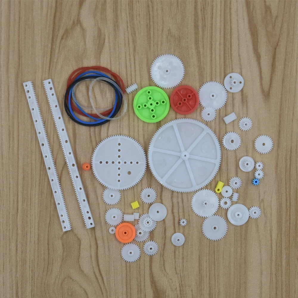 51 шт. смешанный пластиковый редуктор шкив ремень DIY игрушечный автомобиль