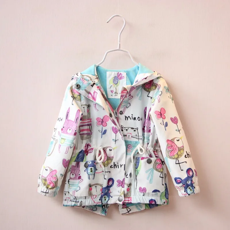 Куртка для мальчиков и девочек с длинным рукавом принтом граффити животными