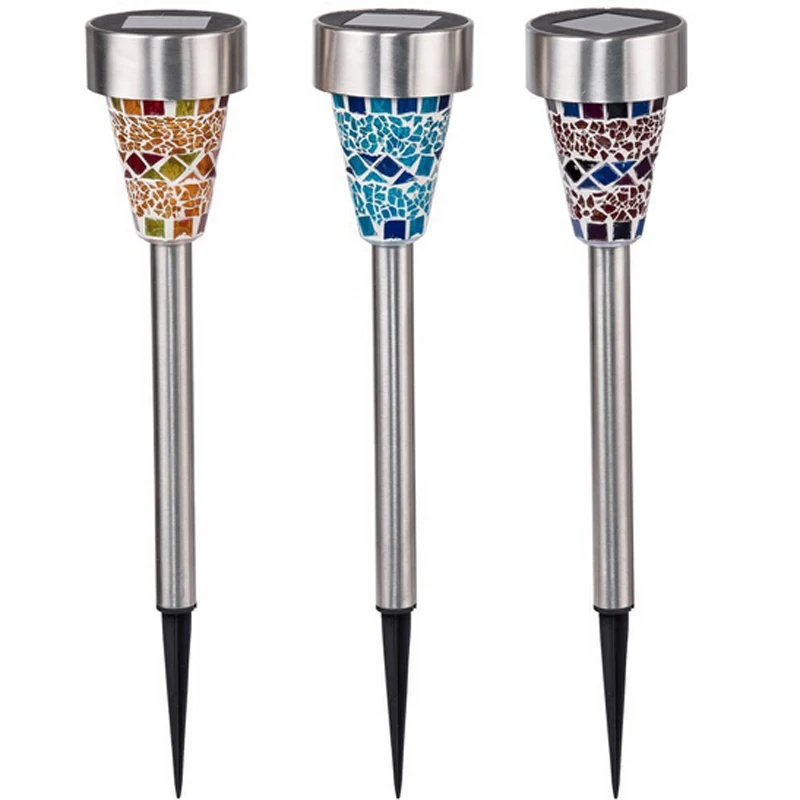 3 шт./лот Солнечный свет газон сад Перезаряжаемые Газон Путь СИД Мозаики огни