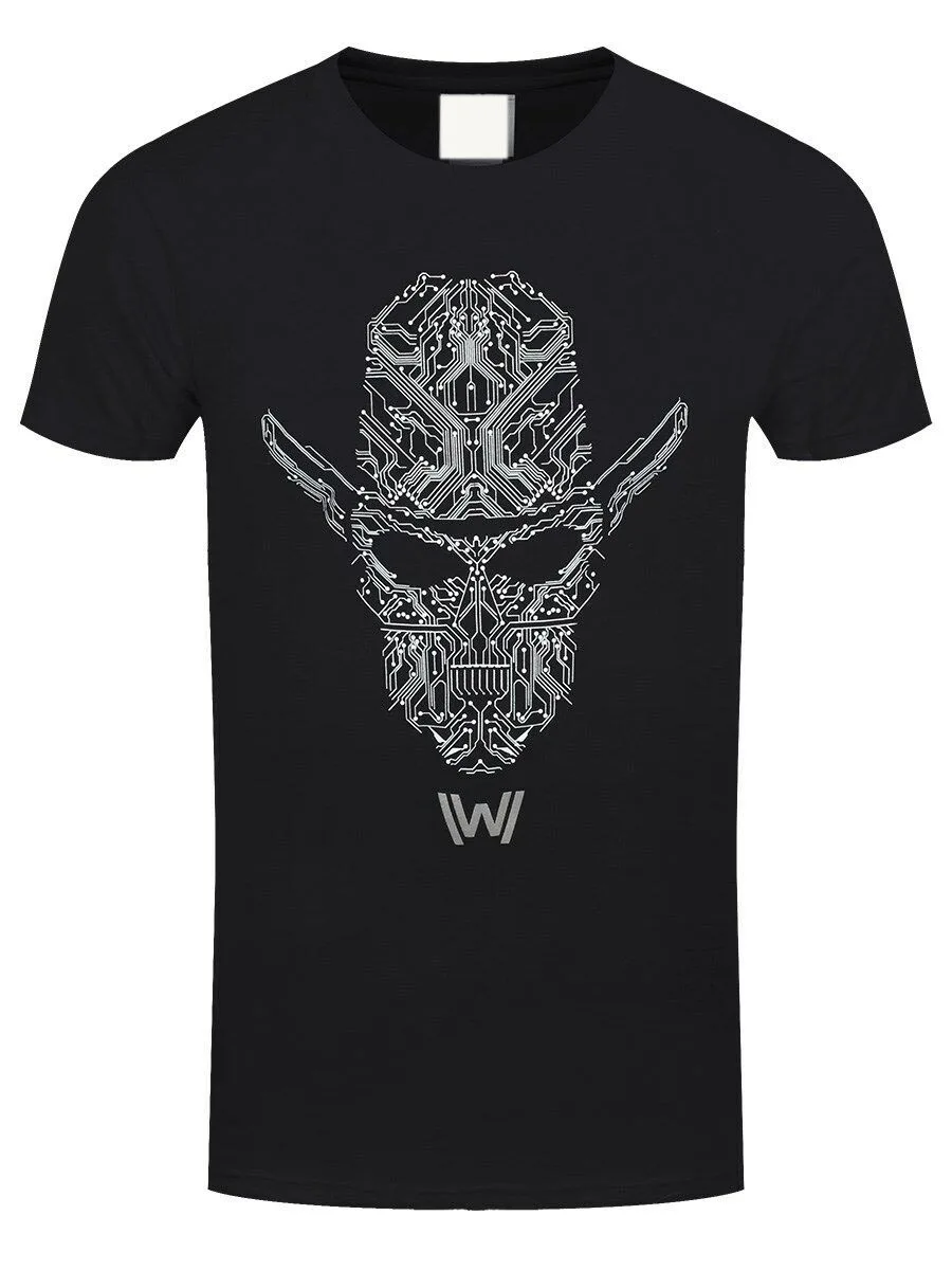 Фото Мужские черные свободные футболки футболка Westworld Circuit Face из хлопка для мужчин Мужские черные свободные футболки футболка Westworld Circuit Face из хлопка для мужчин
