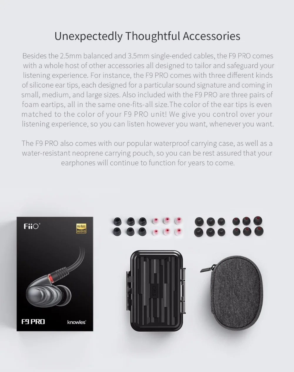FiiO F9 Pro Triple Pilote Hybride наушники-вкладыши 1 synamic и 2 сбалансированных держателя арматуры