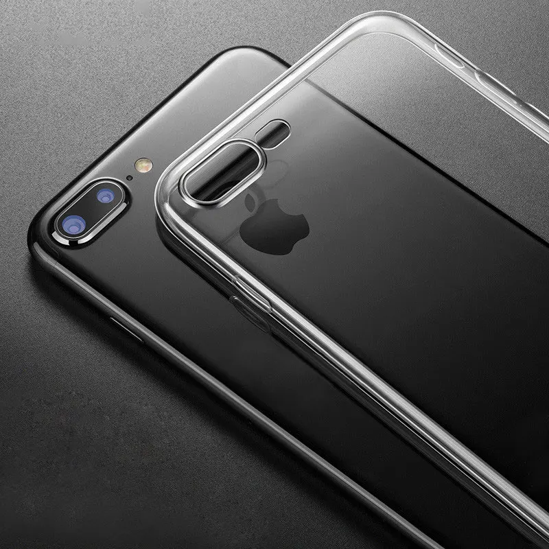 Ультратонкий Мягкий Прозрачный чехол из ТПУ для iPhone 8 7 Plus прозрачный силиконовый