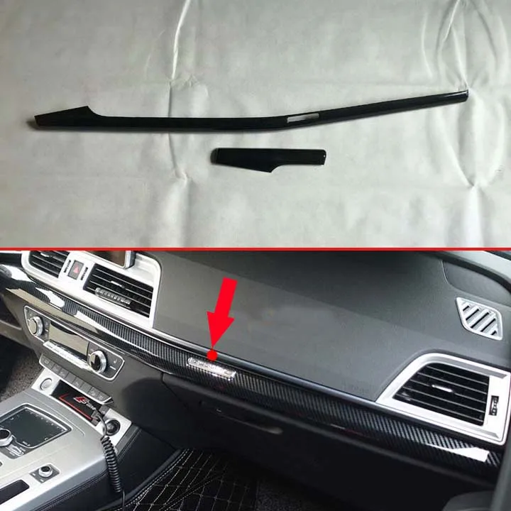 

For Audi Q5 FY 2018 2019 2020 2021 Decorate Accessories Carbon Fiber Style Center console Interior Instrument Panel Around trim