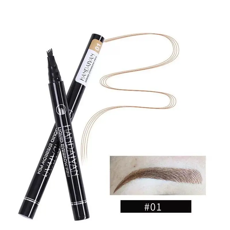 HANDAIYAN 5 Colors Waterproof Microblading Eyebrow Tattoo Pen 4 Fork Ink Carving Liquid Eye Brow Tattooing Pencil Sweat-proof | Красота и