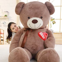 1pc 7590110cm large teddy bear plush toy lovely huge stuffed soft bear wear bowknot bear kids toy birthday gift for girlfriend