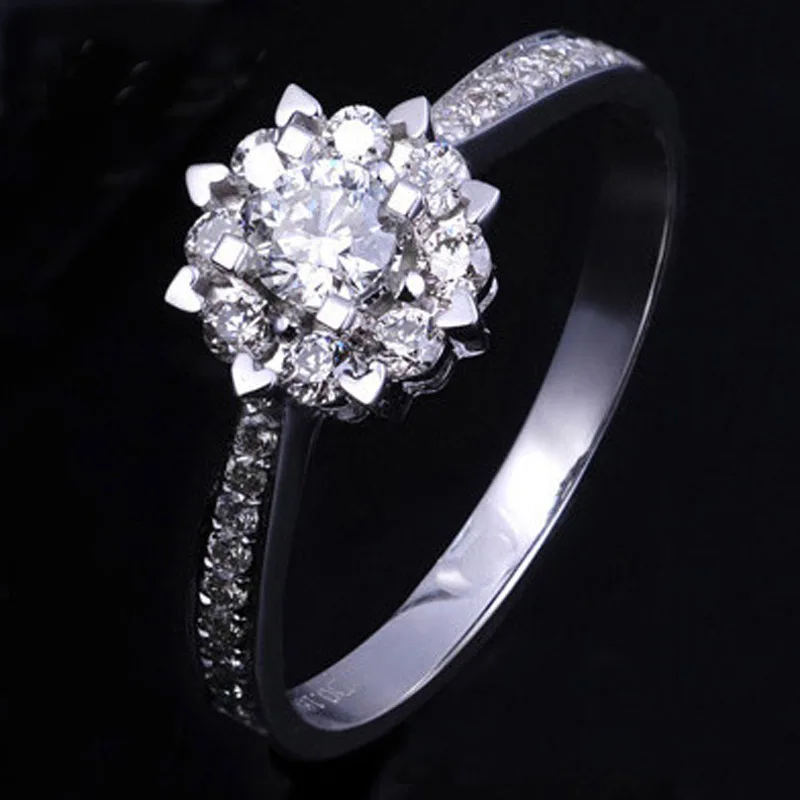18 К карат кольцо Свадебные полный с бриллиантом браслеты anillos De Grandes bague etoile для