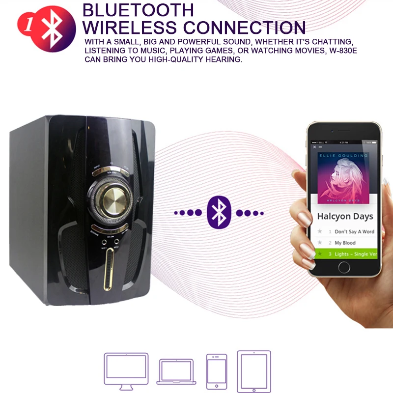 Museeq W 830E Bluetooth 3 1 мультимедийный канал дома ТЕАТР системы со светодио дный дисплей