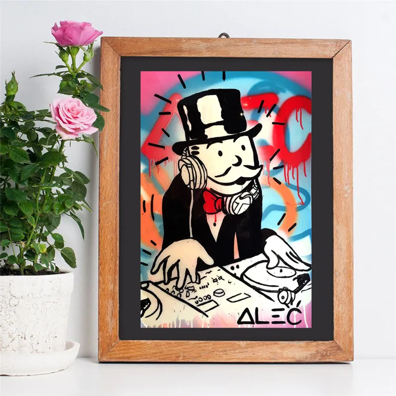 DJ Monopolies от Alec Monopolies Картина на холсте Печать гостиной украшение дома Современное украшение на стену, живопись маслом плакат картинки