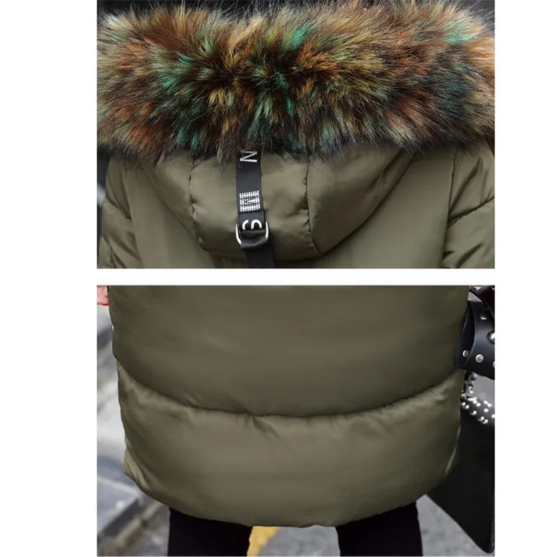 2017 Winter Jacket Women Cotton Coat Fur Collar Hood Parka Female Long Jackets Thick Warm Outerwear chaqueta mujer size M - XXL | Женская