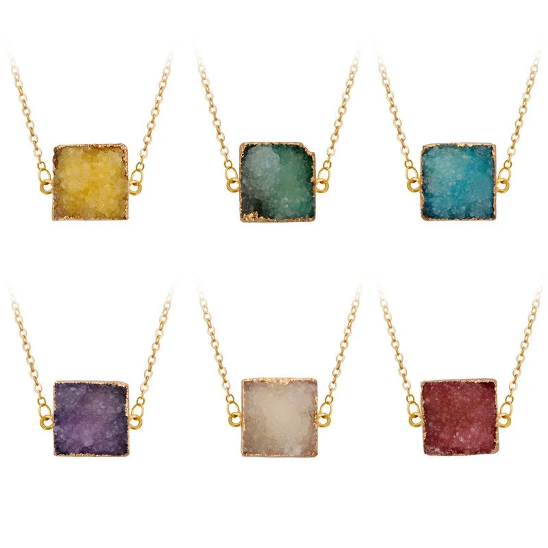 Ожерелье чокер женское из агата сердолика с квадратным соединителем|Ожерелья