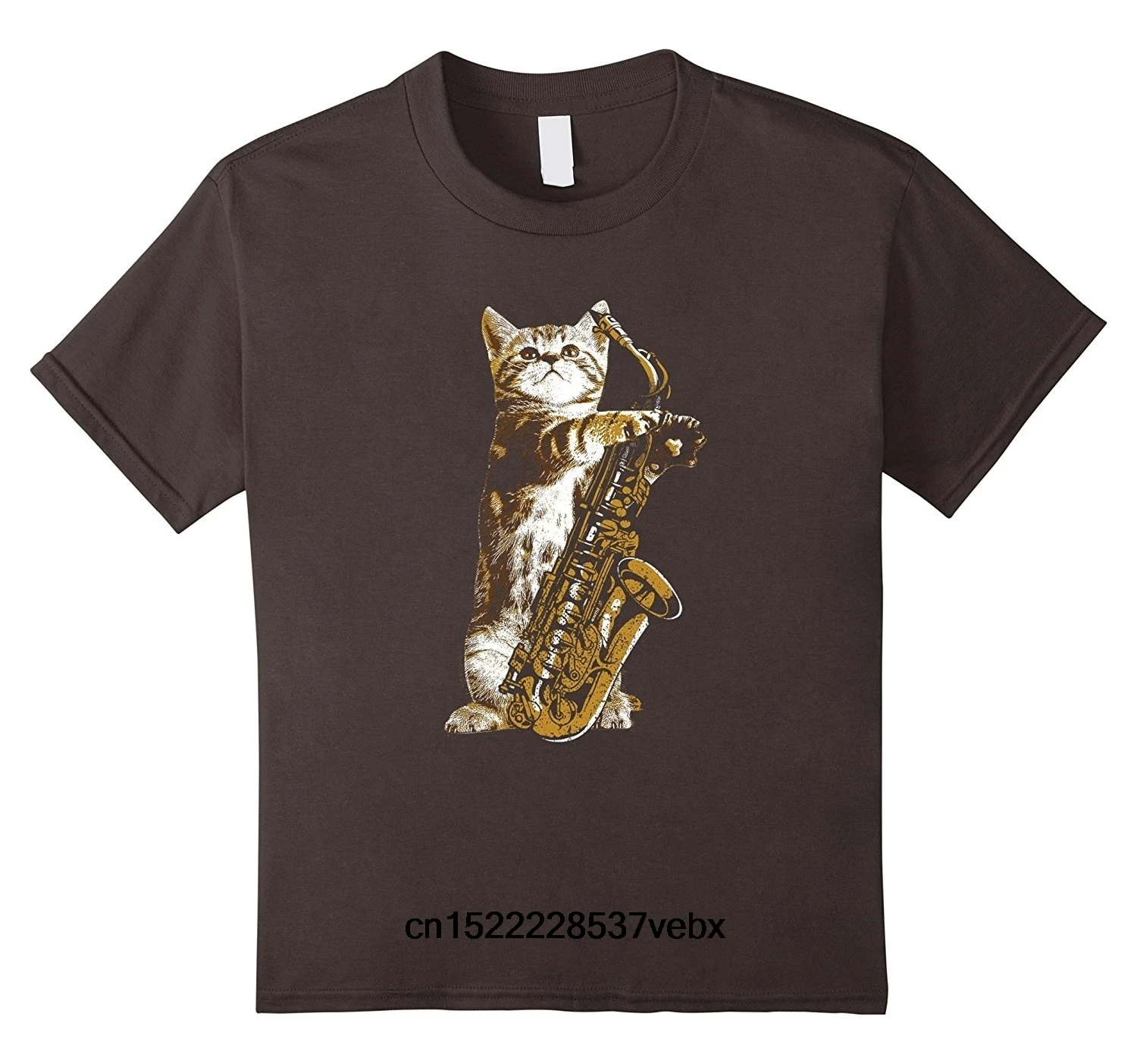 Jazz Cat футболка крутой музыкальный джазовый плеер саксофон Мужская Повседневная с