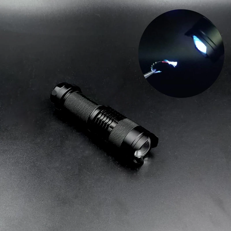Созерцатель 395nm светодиодный Фиолетовый светильник для ловли нахлыстом ультрафиолетовый луч вспышка светильник УФ клей для лечения мух инструменты для завязывания блесна глаза зуммер