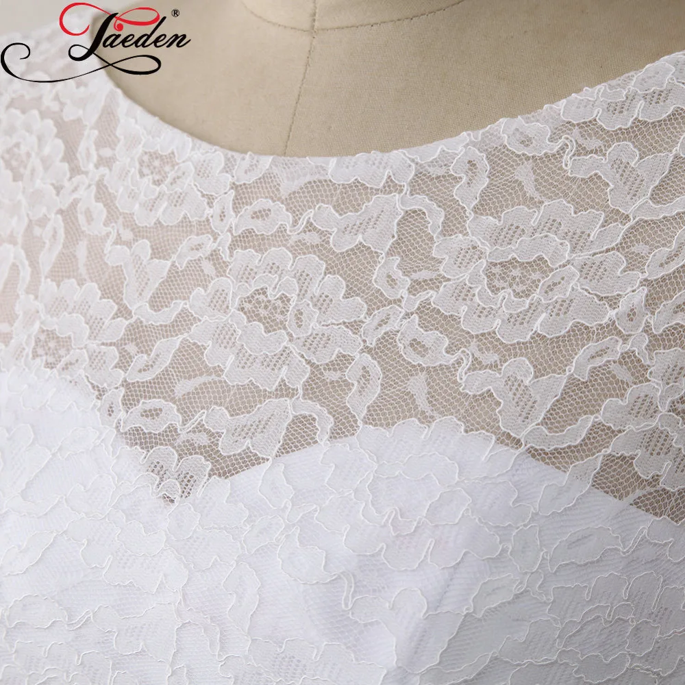 JAEDEN Cheap White Chiffon Beach Wedding Dresses Lace Sleeveless A Line Long Real Photo 2017 E623 Simple Scoop Neck Bridal Gowns | Свадьбы и