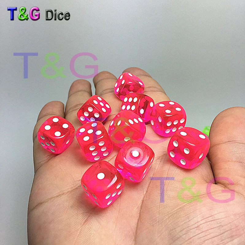 10 шт прозрачный 14 мм игровой кости Стандартный шестигранный децидер Die RPG для