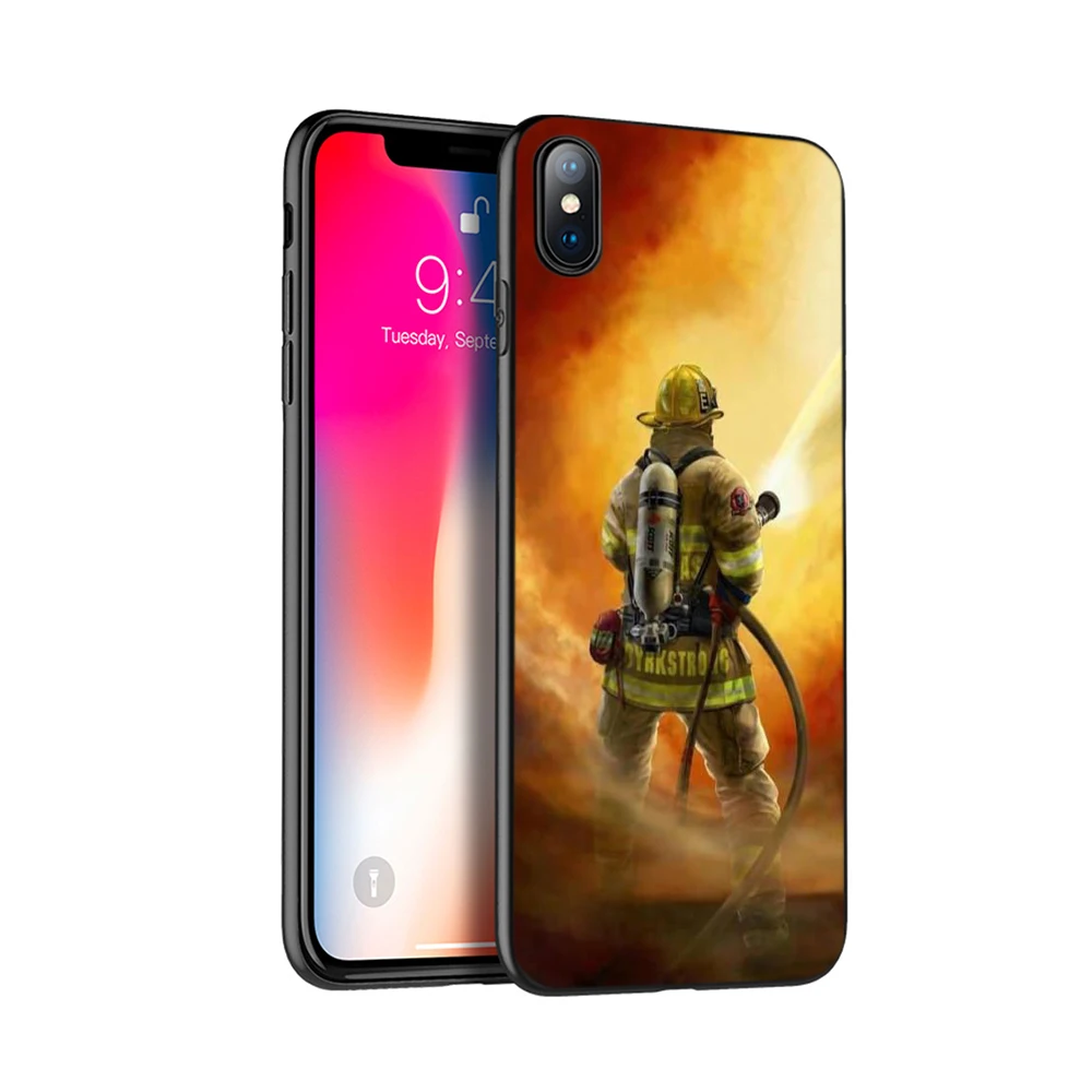 Черный чехол из ТПУ для iphone 5 5s SE 2020 6 6s 7 8 plus x 10 XR XS 11 pro MAX с пожарными героями