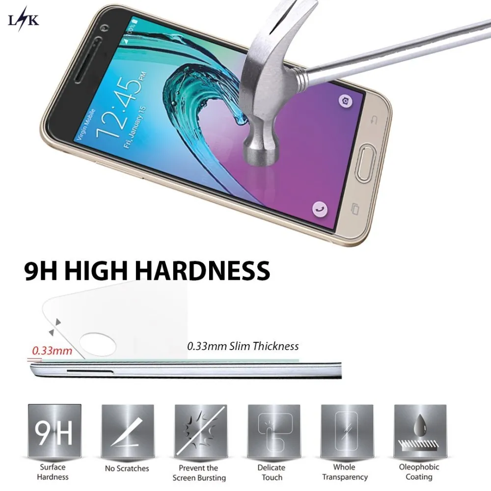 Для Samsung Galaxy J3 (2016) Протектор Экрана LK [3 УПАК.] [Закаленное Стекло] для J3/Galaxy (2016)|glass