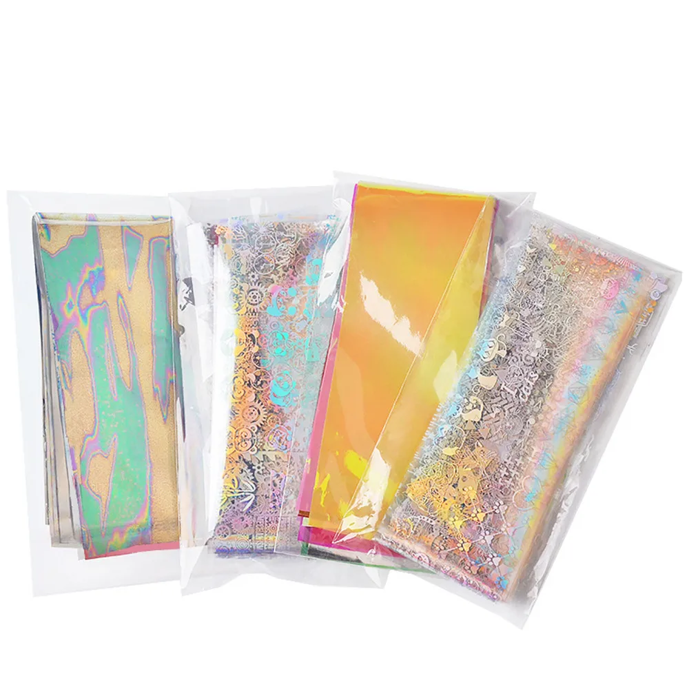 

Holographic Nail Foil Stickers Flower Mixed Pattern Nail Art Decorations Transfer Sticker Water Slide Decals for Manicure Design