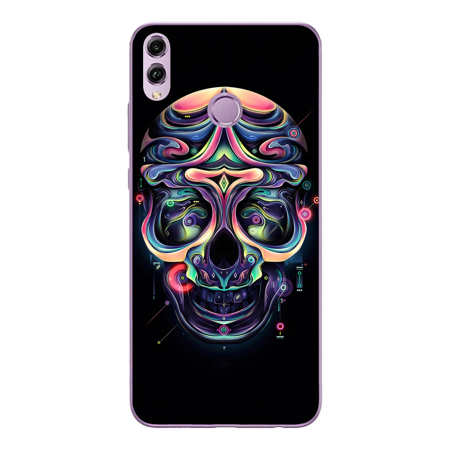 For Huawei Honor 8X Case Cover 6.5&quot Soft TPU Silicone Popular Cool Color Glasses Butterfly Rose Flower Skull Painted Phone |