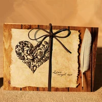 free shipping vintage heart rose feather accordion wedding photo album 7 inch scrapbooking sticky diy memorial picture albums