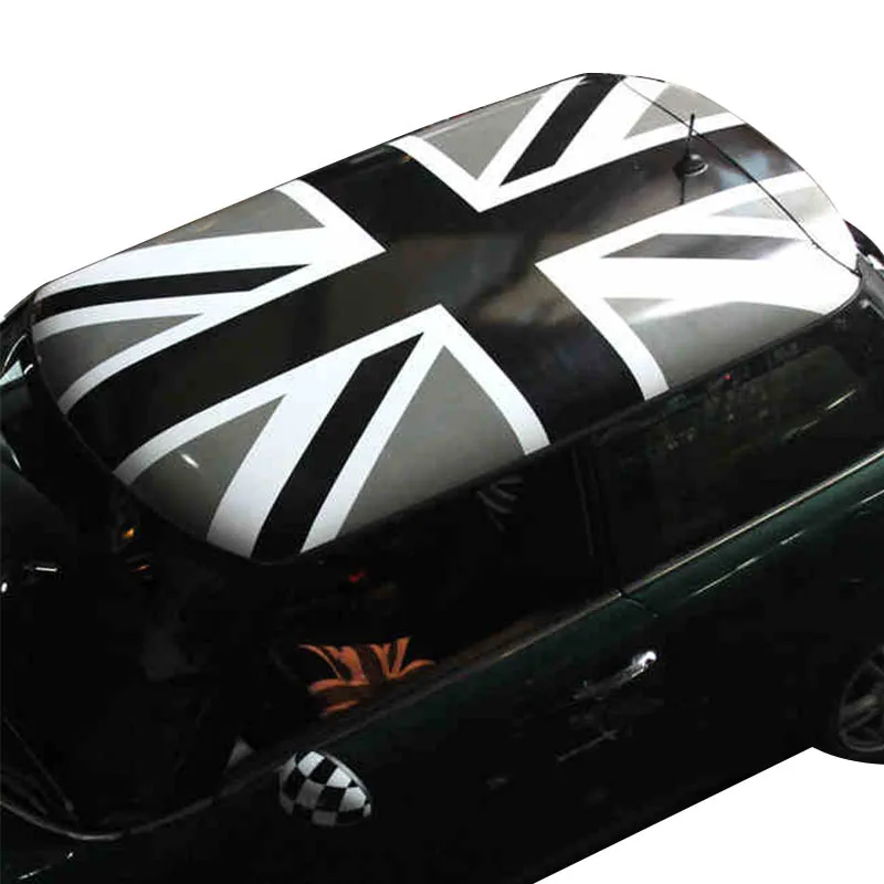 Виниловые наклейки на крышу автомобиля Gray Union Jack KK наклейка от солнца Защитная