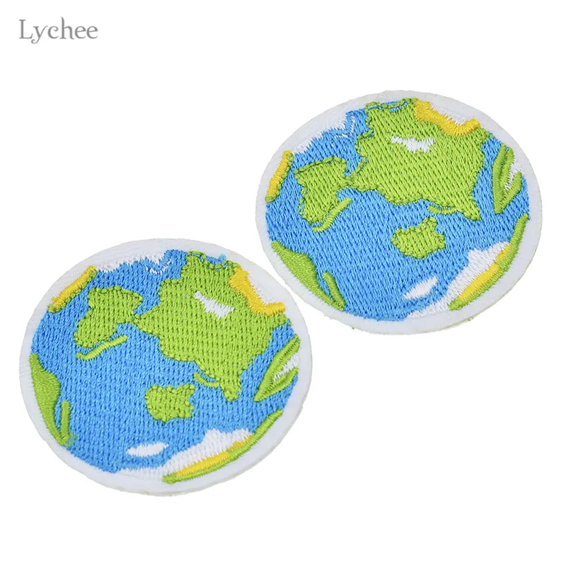 Lychee Life 2 шт. нашивка с вышивкой в виде земли шитье аппликация железо одежда сделай
