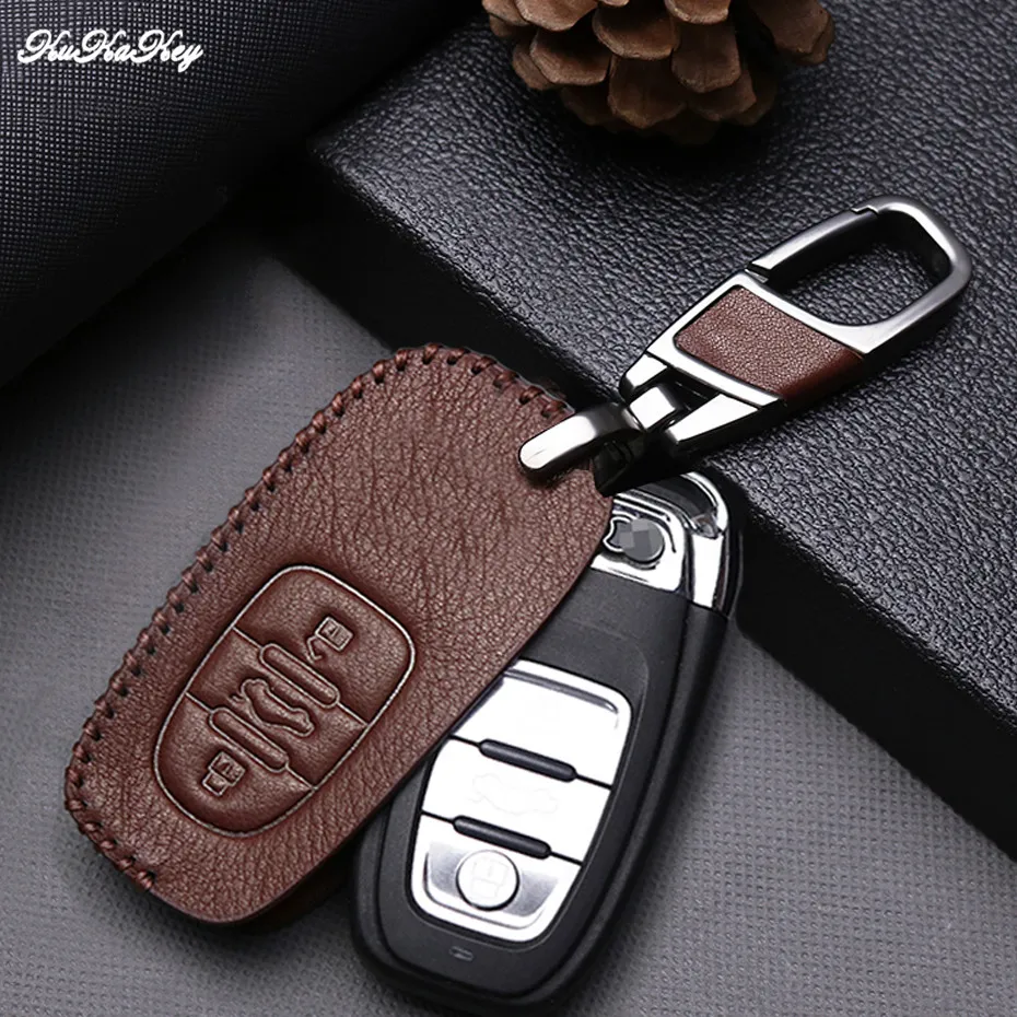 Для AUDI C5 C6 B7 B8 B9 80 S6 R8 A1 A3 A8L A4 A5 A6 A4L A6L Q3 Q5 Q7 TT Sline автомобиль ключ чехол защитной оболочки кожи