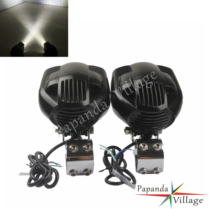 

Motorcycle LED USB Charge Fog Lights Driving Headlights w/ 1-1/4" Bracket For Harley Projector Fog Spot Lamps For BMW R1200GS