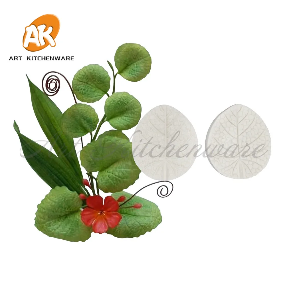Силиконовая форма в виде листьев для украшения торта помадки оттиска цветов